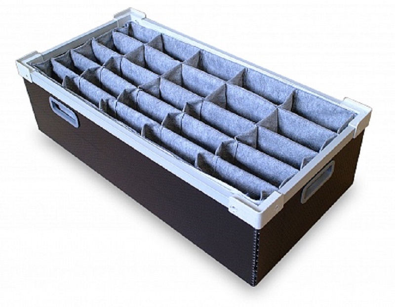 Короб 630х510х150мм из Bubble Guard, текстильные разделители 25 ячеек 